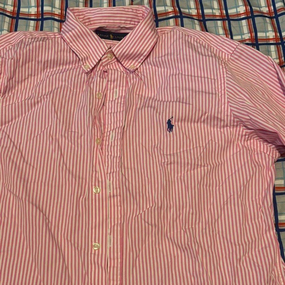 Polo by Ralph Lauren Pink and White Striped Button-Up Shirt - Picture 6 of 11